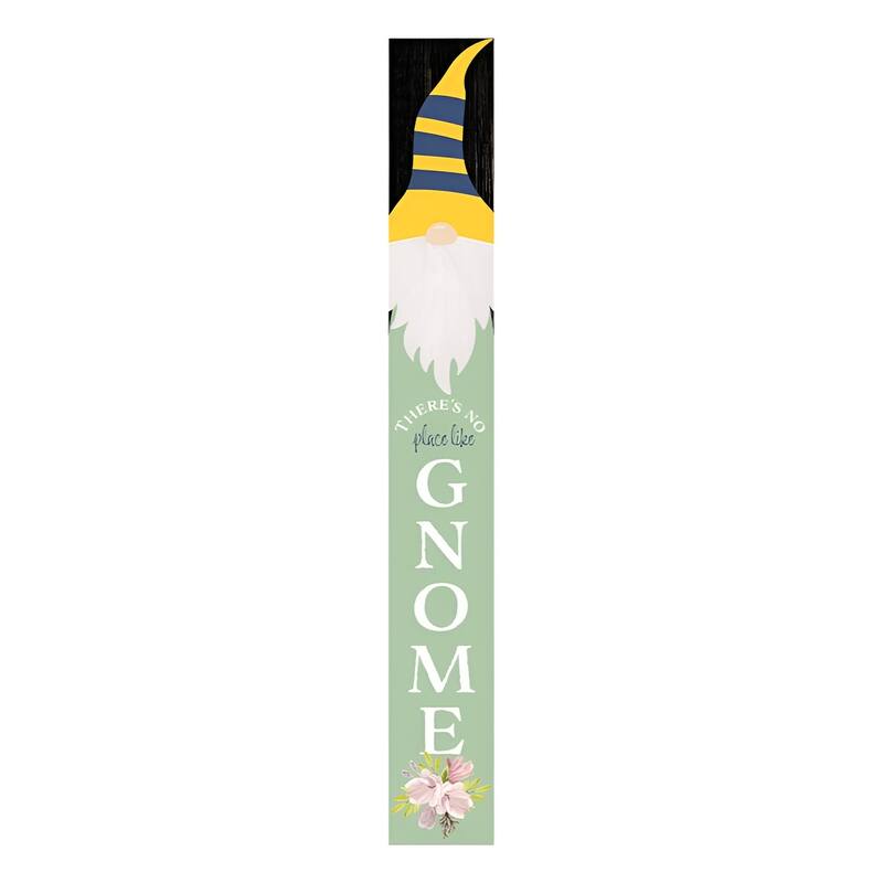 HomeRoots 72" Light Green Solid Wood No Place Like Gnome Porch Welcome Sign
