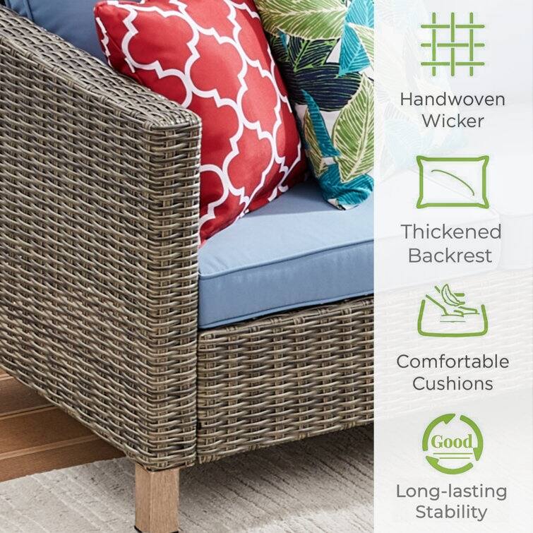 9 - Person Outdoor Wicker Patio Conversation Furniture Set With Swivel Chairs