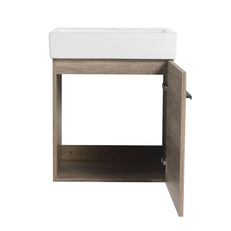 Topcraft 19-Inch Wall Mount Bathroom Vanity with Top - 19"