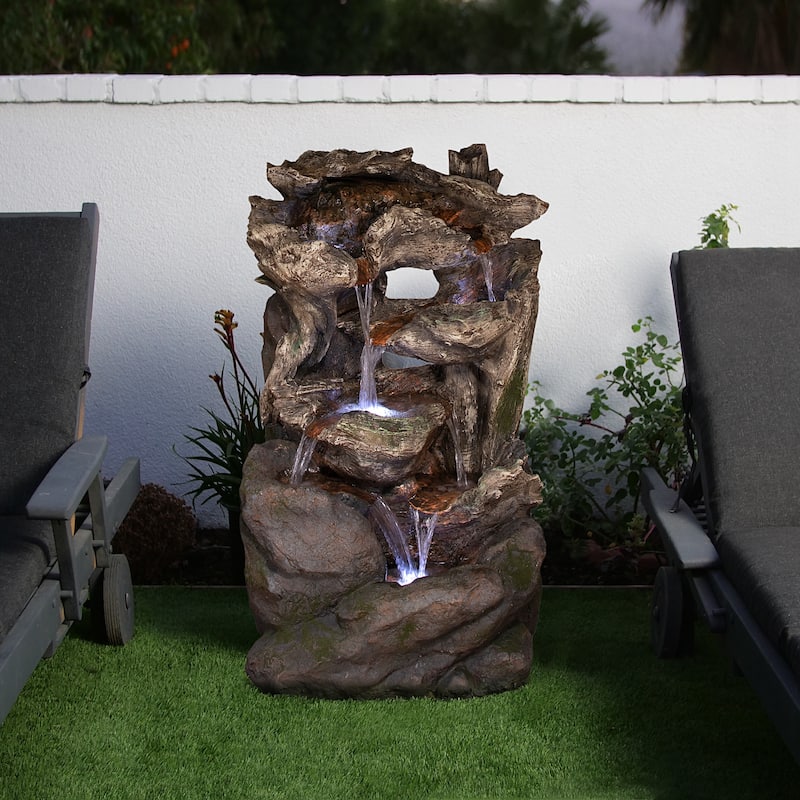 Curved Log Rainforest w/ LED light