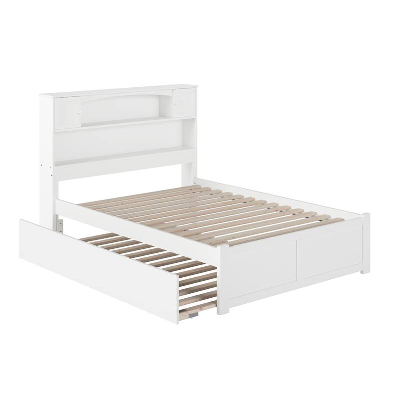 AFI Newport Full Size Platform Bed with Footboard & Full Trundle