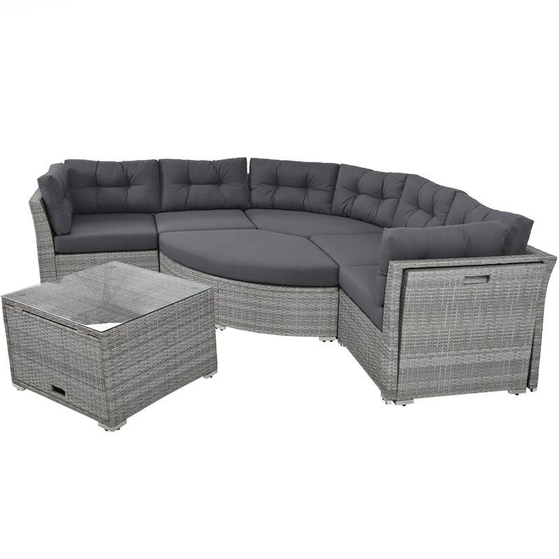 Patio Seating Group With Cushions and Center Table for Patio