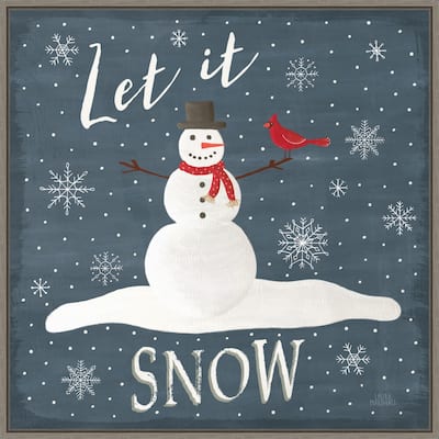 Christmas Cheer IV Let it Snow by Laura Marshall Framed Canvas Wall Art