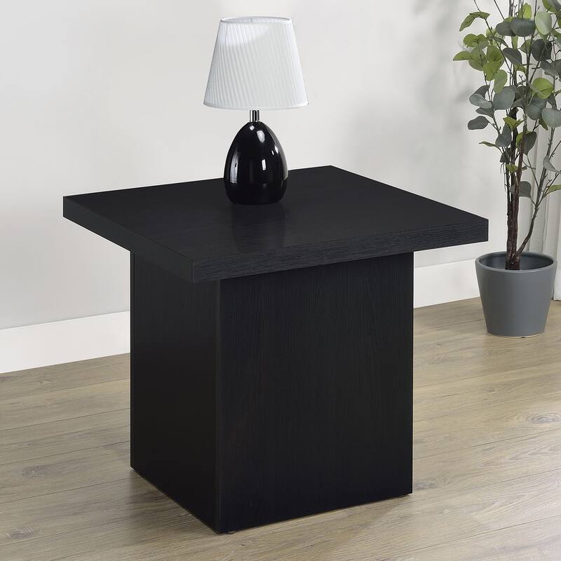 Square Engineered Laminate End Table in Black