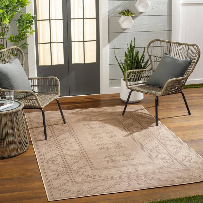 Sali Recycled Moroccan Machine Washable Area Rug - Taupe/Natural - 5' x 8'