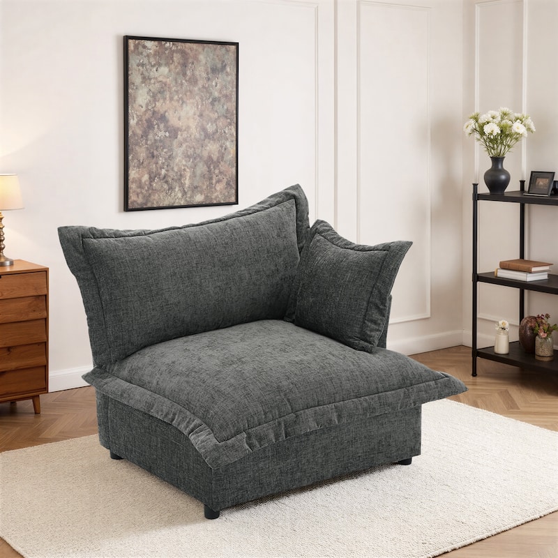 Double Layer Cushion Comfy Cloud Modular Sectional Sofa Couch Ottoman