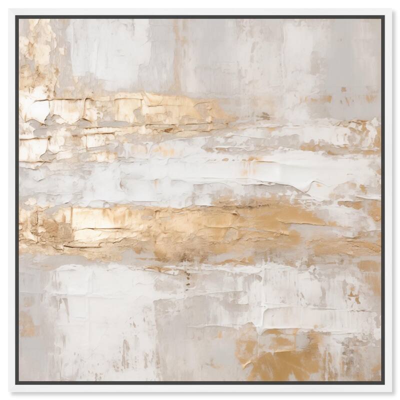 Melted Goldscape I Canvas by Art Remedy - White - 12" x 12"