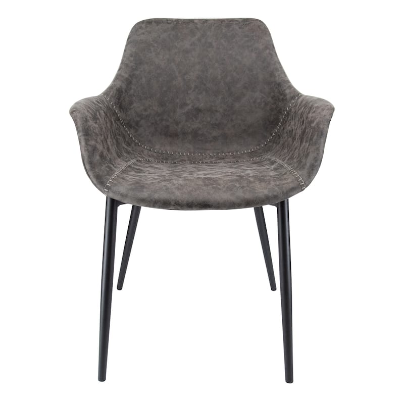 Markley Leather Dining Chair with Iron Legs Set of 4 Modern Accent Armchair