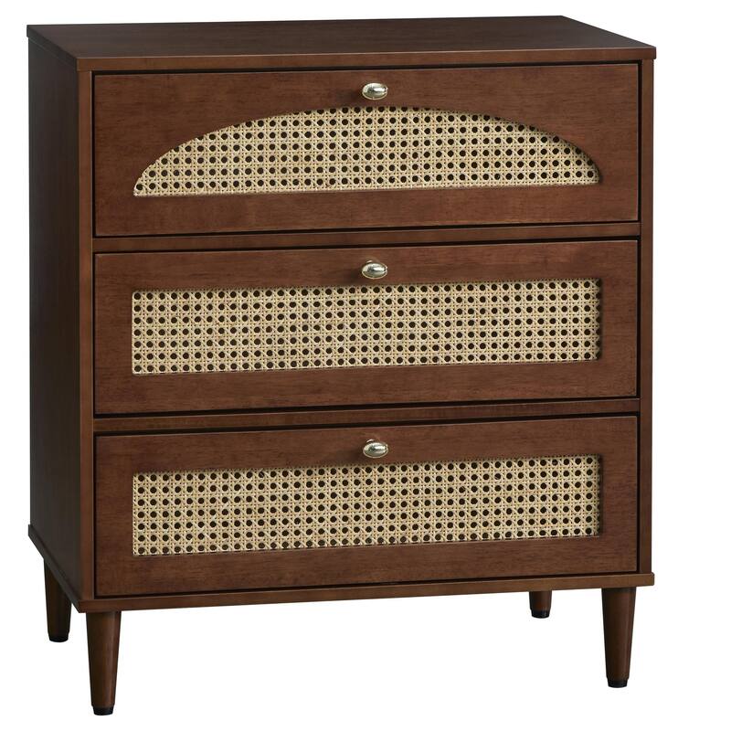 Lifestorey Taylor 3-Drawer Chest with Natural Cane