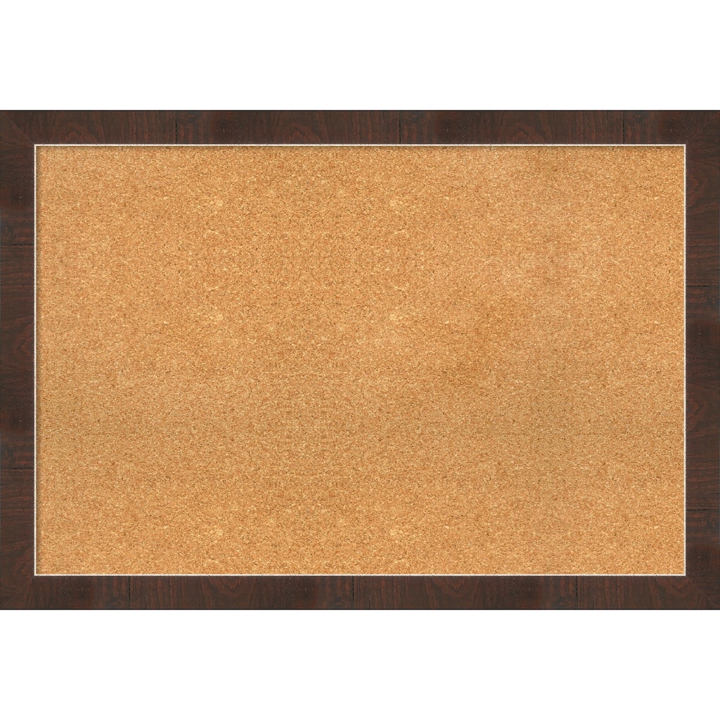 Wildwood Brown Narrow Framed Cork Bulletin Memo Board