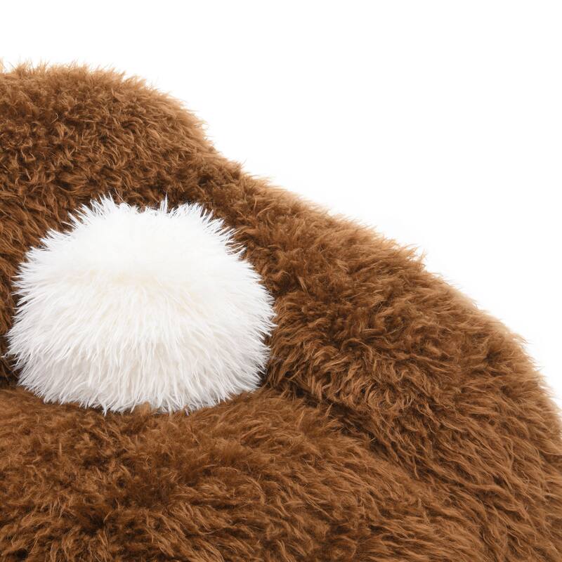 Furniture of America Cynra Modern 45-inch Faux Fur Swivel Arm Chair with Ball Pillow