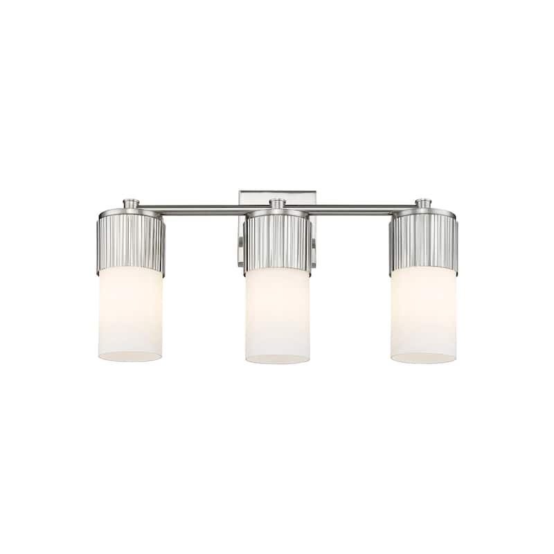 Innovations Lighting 428-3W-10-21 Bolivar Vanity Bolivar 3 Light 21" - Satin Nickel / Matte White