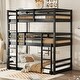preview thumbnail 2 of 25, Detachable Triple Twin Bunk Bed with Two Built-in Ladders,Guardrails