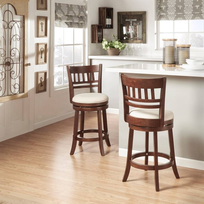 Verona Linen Lattice Back Swivel 24-inch Counter Height Stool by iNSPIRE Q Classic