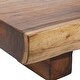 preview thumbnail 14 of 14, Brown Wood Handmade Live Edge T Stand Living Room Coffee Table with Block Legs