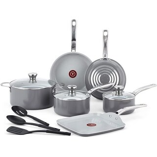 T-fal Fresh Gourmet Kochgeschirr-Set, 12-teilig – Antihaftbeschichtet, Ofenfest, Aus Recyceltem Aluminium