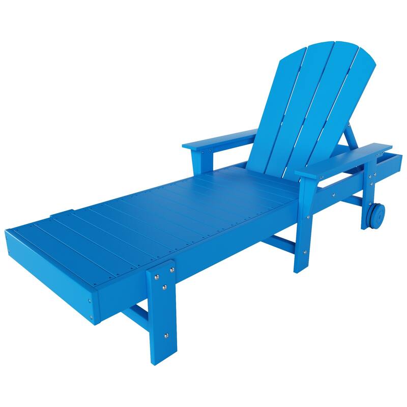 Polytrends Laguna Hdpe All Weather Outdoor Patio Pool Reclining Chaise Lounge With Arms And Wheels