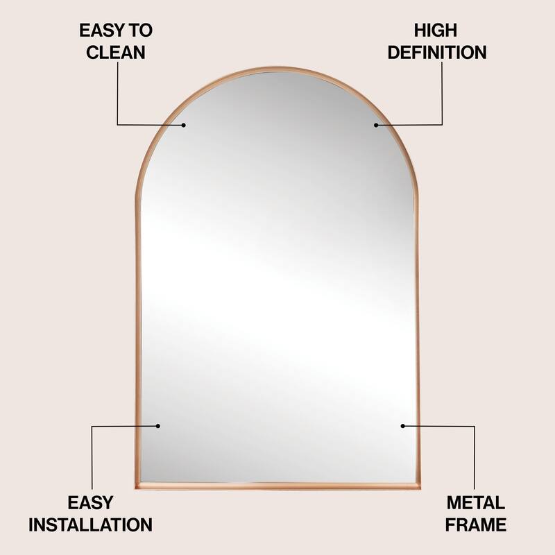 JONATHAN Y Elodie Arched Metal Framed Wall Mounted Mirror
