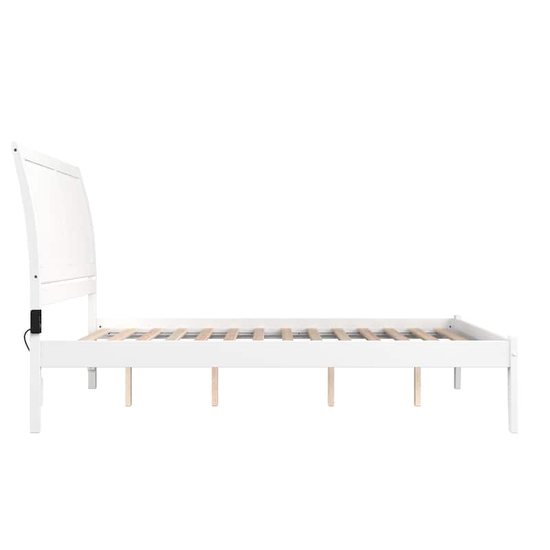 Portland Queen Wood Platform Bed in White