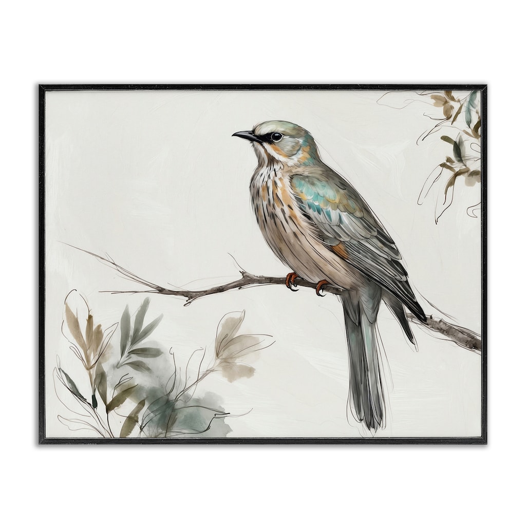 Stupell Stoic Bird Wildlife Study Framed Giclee Art Design By LSR Creative Studio