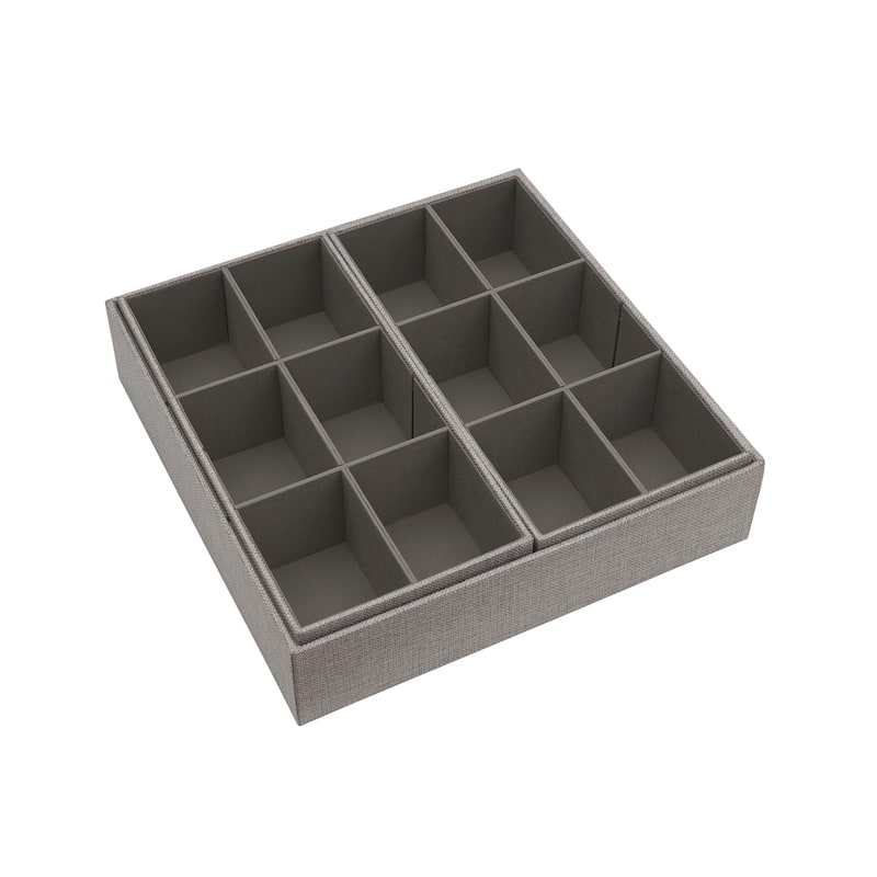 Household Essentials 3-Piece Drawer Organizers Starter Set, Silver