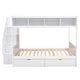 preview thumbnail 35 of 40, Twin over Full Bunk Bed with Shelfs, Storage Staircase and 2 Drawers
