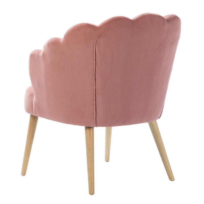 Eleanora Morden Scalloped Velvet Arm Chair with Tufted Back by HULALA HOME
