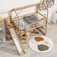 preview thumbnail 2 of 5, Twin Size House Loft Bed with Slide, Storage Shelves, Light, and Climbing Ramp