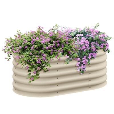 Outsunny 3.4' x 2' x 1.4' Galvanized Raised Garden Bed Kit, Outdoor Metal Elevated Planter Box