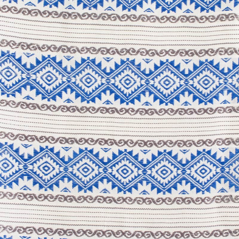 Novica Handmade Azure Diamond Cotton Table Runner