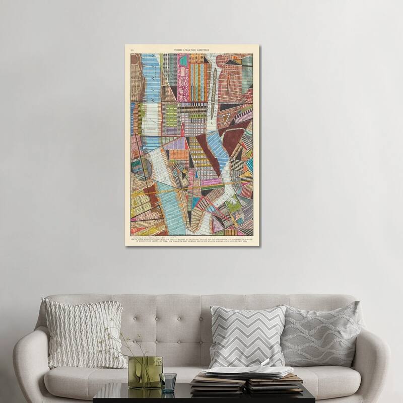 iCanvas "Modern Map of New York II" by Nikki Galapon Canvas Print - 48x32x1.5