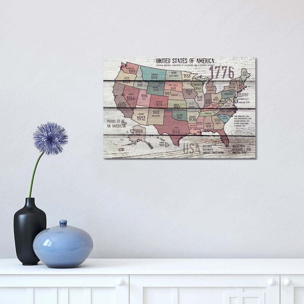 iCanvas "The United States Of America Map III" by Irena Orlov Canvas Print
