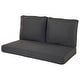 preview thumbnail 35 of 163, Haven Way Universal Outdoor Deep Seat Loveseat Cushion Set 44x25 - Charcoal