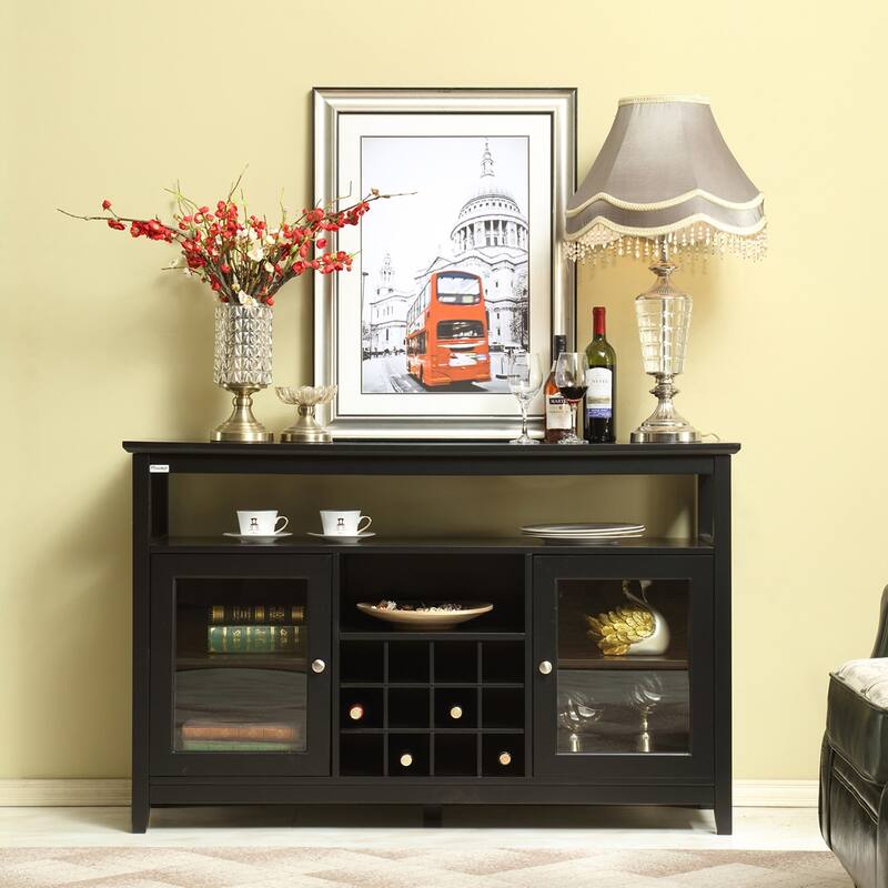 Concise Wooden Sideboard Wine Cabinet Buffet Table