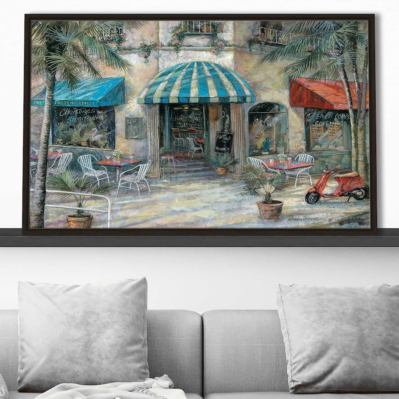 "Christines South Beach Cafe" by Manning Print on Floating Canvas