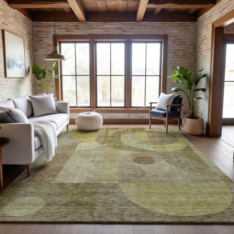 Premium Washable Super Soft Mid Century Modern Mayfield Rug - Wheat - 3' x 5'