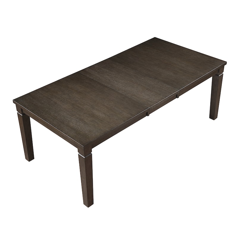Dark Espresso Finish Dining Furniture Set Table with Extension Leaf Upholstered Bench Chairs
