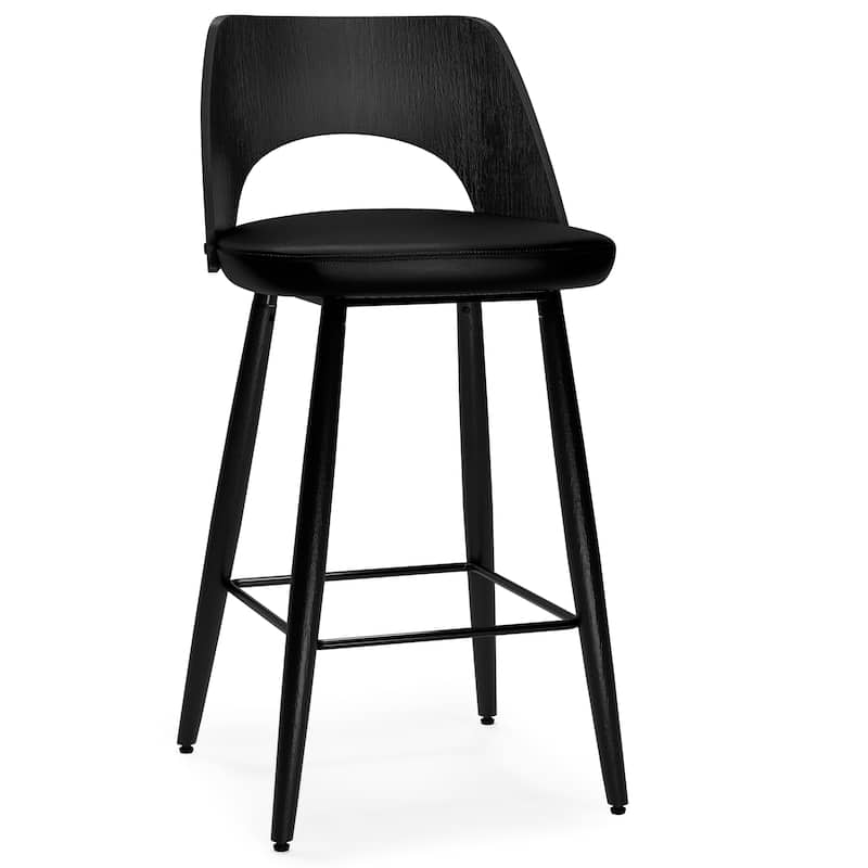 WYNDENHALL Addley Contemporary 16 inch Counter Height stool (Set of 2) - 18.5"D x 17.5"W x 34.6"H