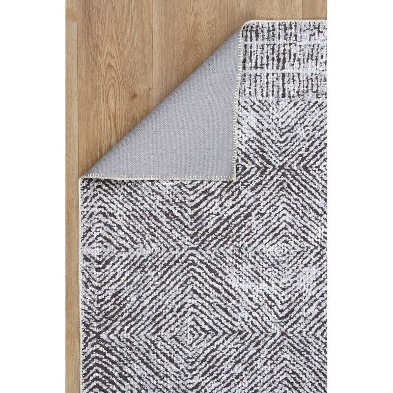 The Rug Collective Contemporary Lauro Grey - Machine Washable Area Rug