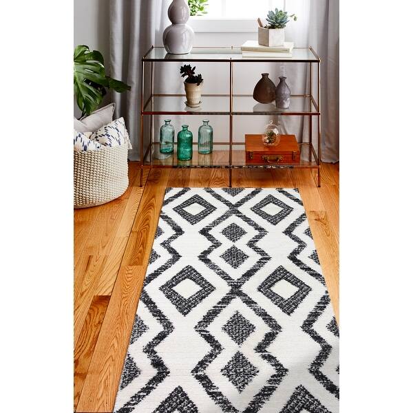 Bashian Korbin Ivory Black Contemporary Area Rug Overstock 32243190