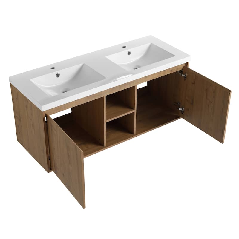 47.6" Wall Mounted Bathroom Vanity With Double Sink