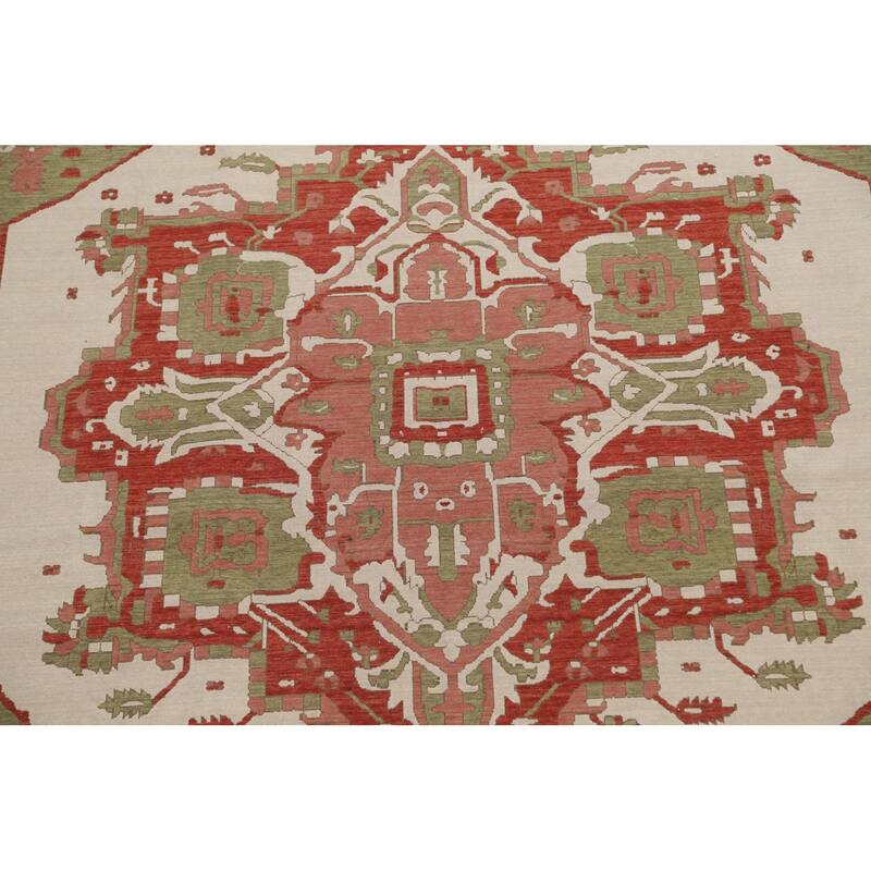 Heriz Serapi Turkish Oriental Traditional Area Rug Wool Hand-knotted - 9'9" x 13'0"