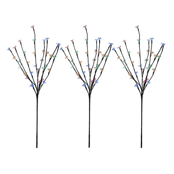 Set of 3 Multi-Color LED Lighted Cherry Blossom Branches 30" - Multi - N/A