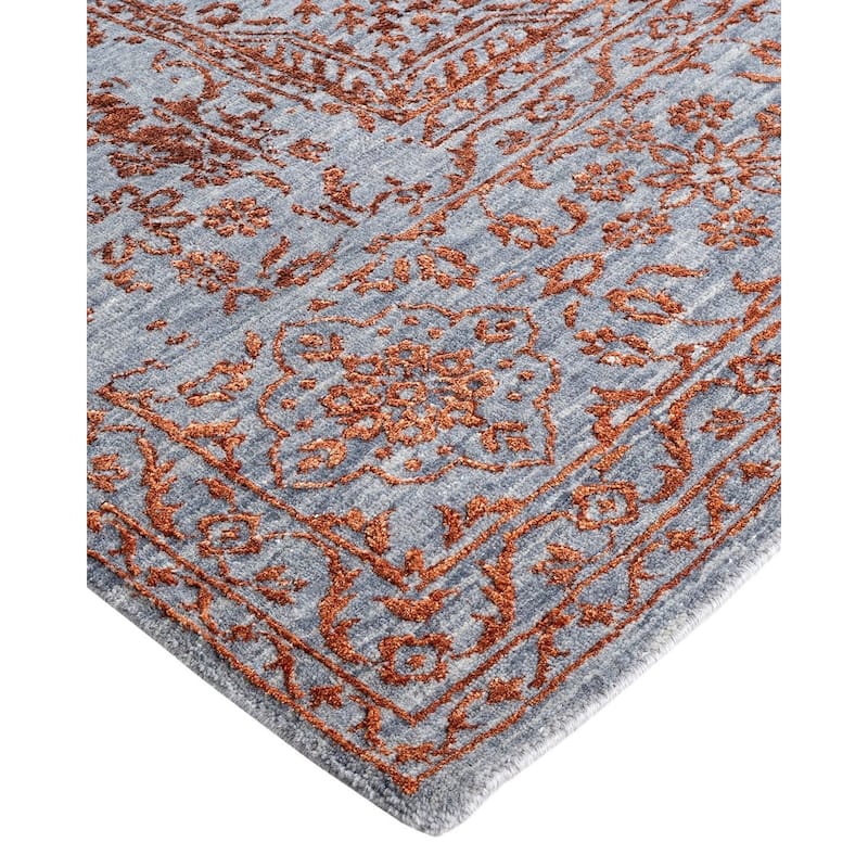 Ikat One-of-a-Kind Hand-Knotted Area Rug - Gray, 8' 10" x 12' 2" - 8' 10" x 12' 2"