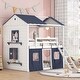 preview thumbnail 3 of 36, Playhouse Design Impression & Beautiful Full Size Bunk Wood House Bed with Elegant Windows, Sills and Tent