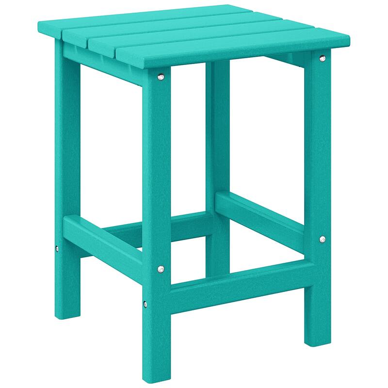 Laguna Hdpe All Weather Outdoor Patio Square Side Table - Turquoise