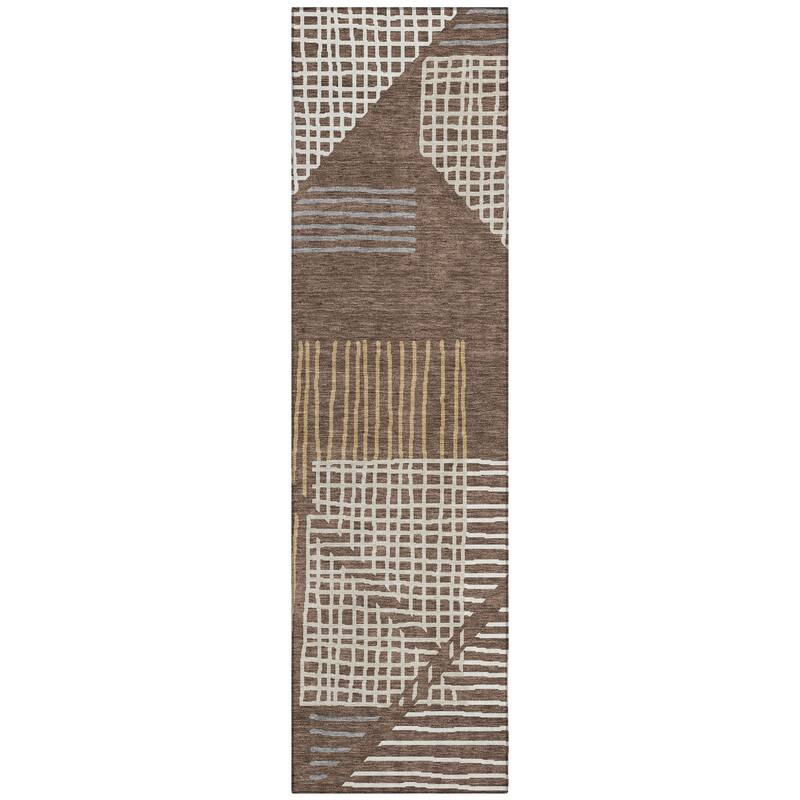 Machine Washable Indoor/ Outdoor Casual Contemporary Chantille Rug
