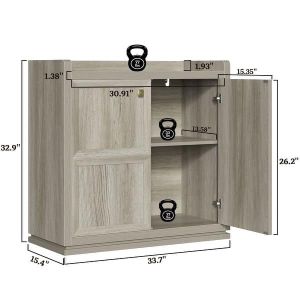 dimension image slide 3 of 5, Multifunctional Minimalist Side Cabinet with 3D Design