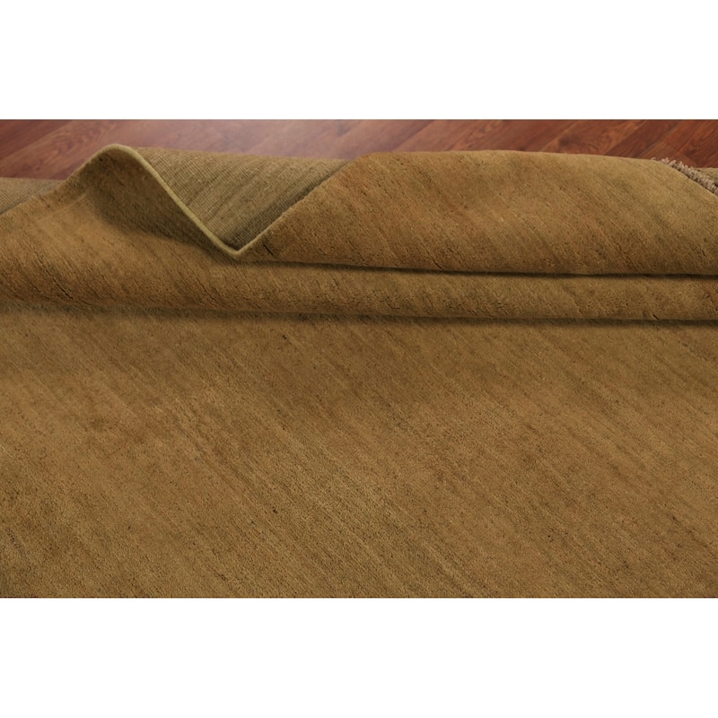 Modern Yellow Gabbeh Oriental Area Rug Handmade Wool Carpet - 5'0" x 6'7"