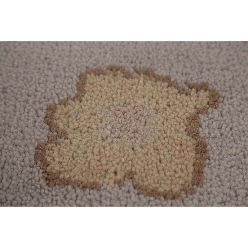 Earth Tone Oushak Indian Area Rug Hand-Knotted Wool Carpet - 9'1" x 11'10"